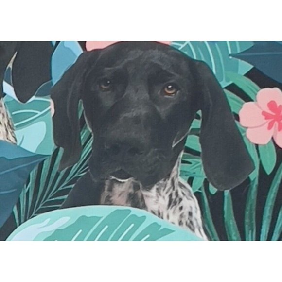 VTG Single Stitch Hawaiian Floral Mens All Over Dog Print Button Down Shirt- LG - Picture 3 of 12